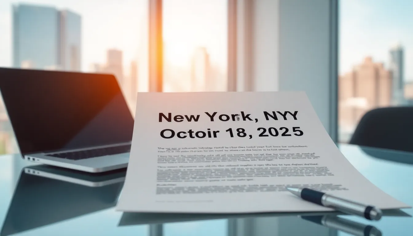 press release document with a clear dateline in a modern office.