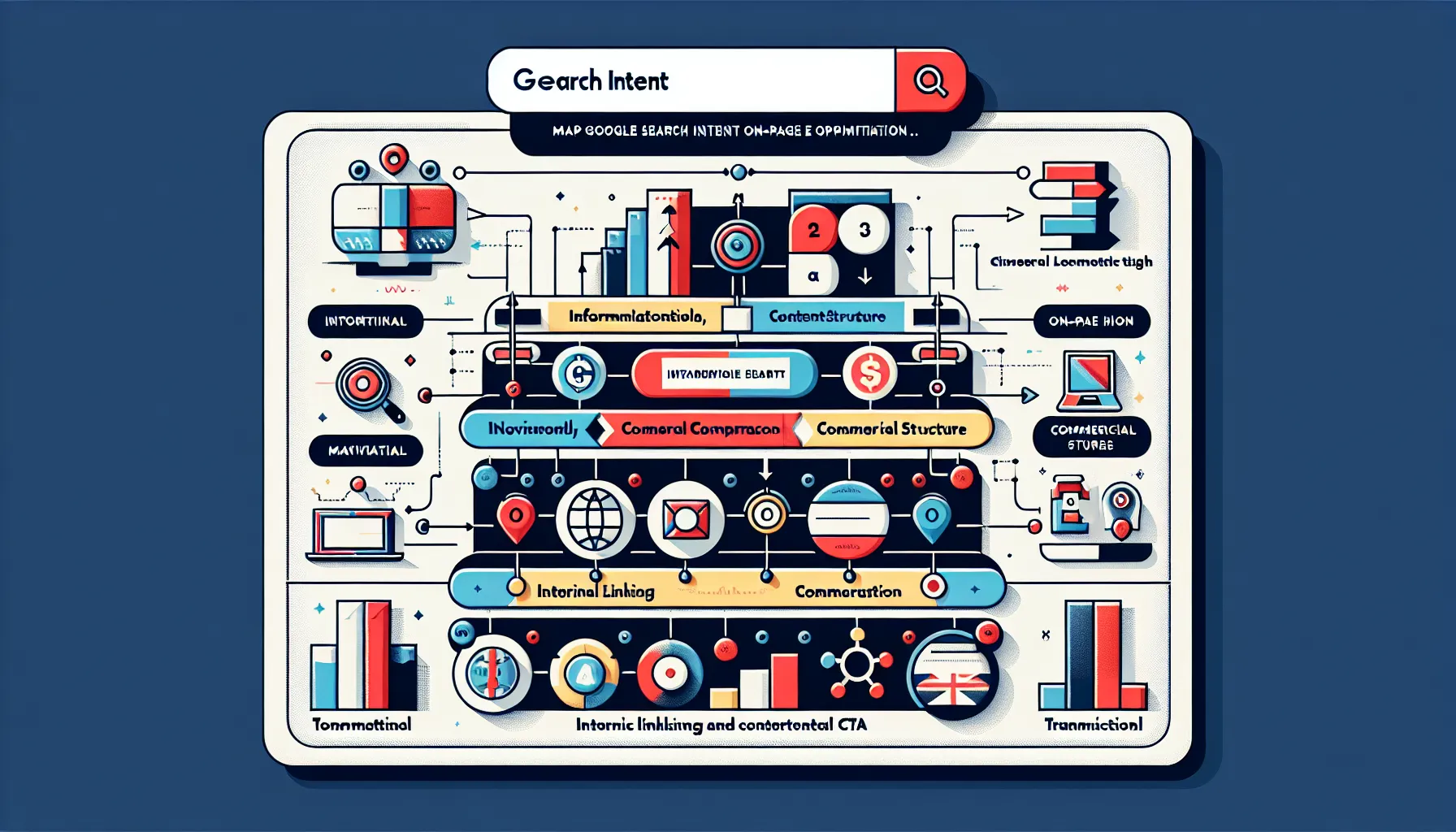 Matrix showing UK-focused page optimisations mapped to Google search intents.