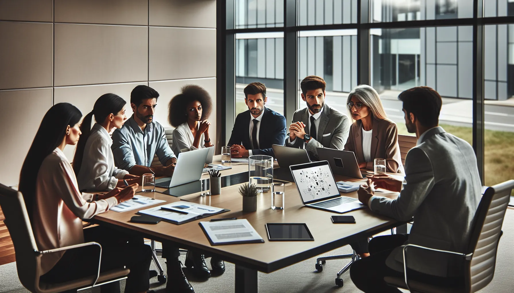 diverse team collaborating in a modern office setting.