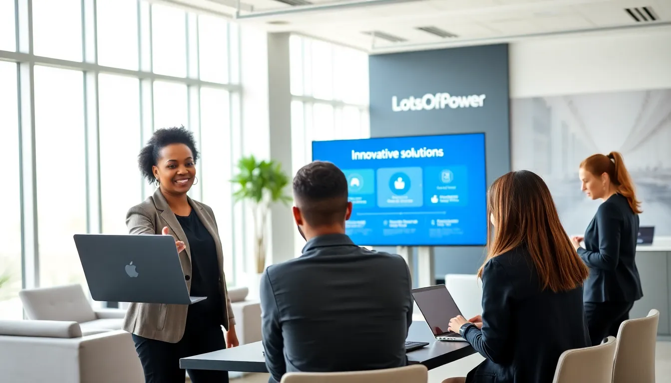 diverse team collaborating in a modern office setting.