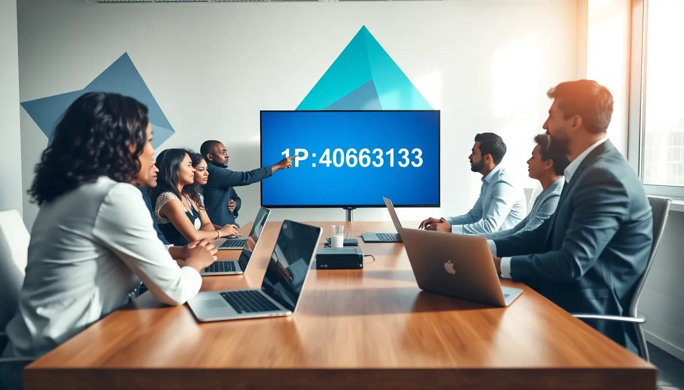 diverse team discussing IP address structure in a modern office.