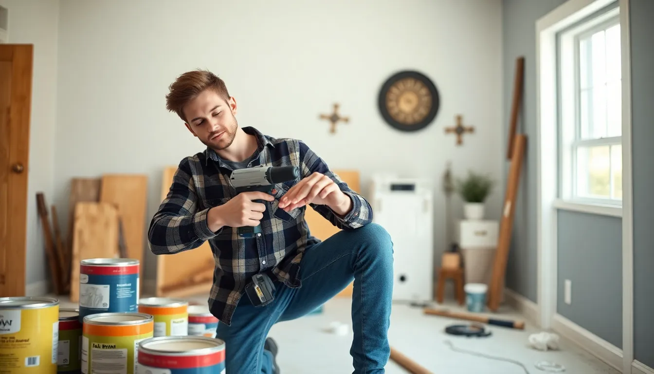Zach Bryan engaged in a home improvement project, showcasing creativity and craftsmanship.