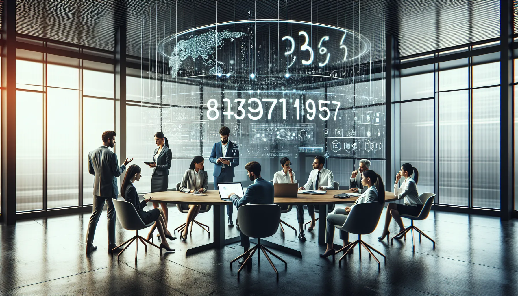 professionals discussing significant data in a modern office.