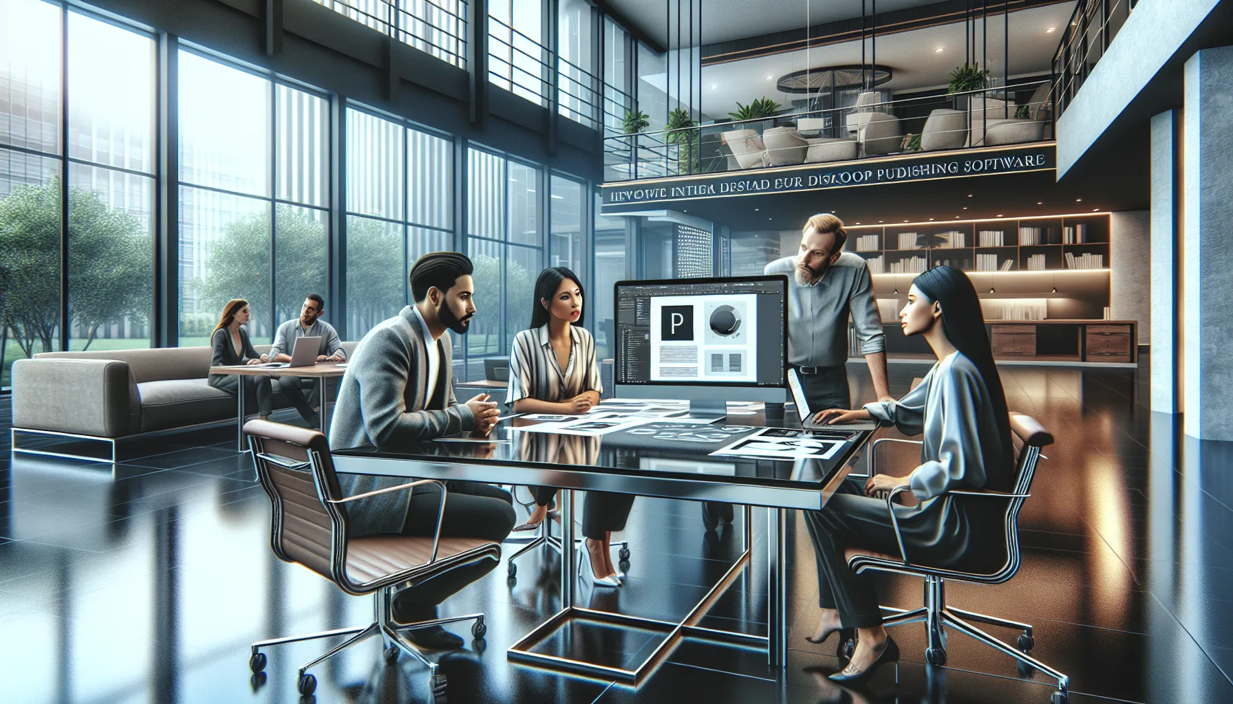 diverse team collaborating using Shotscribus software in a modern office.