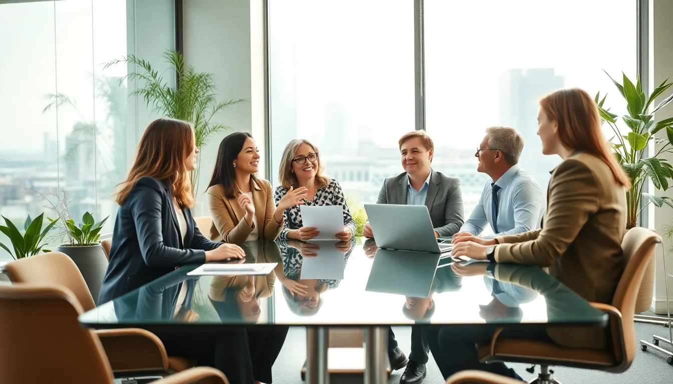 diverse team discussing lifestyle resumption in a modern office.