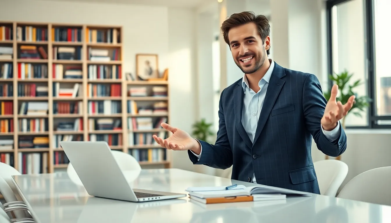 Matthew Hussey in a modern office giving relationship advice.