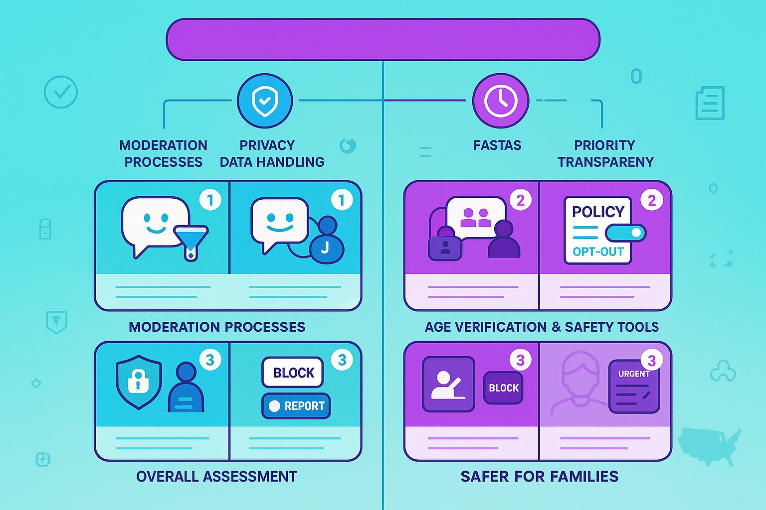 Side-by-side safety and privacy comparison of two chat apps for U.S. users.