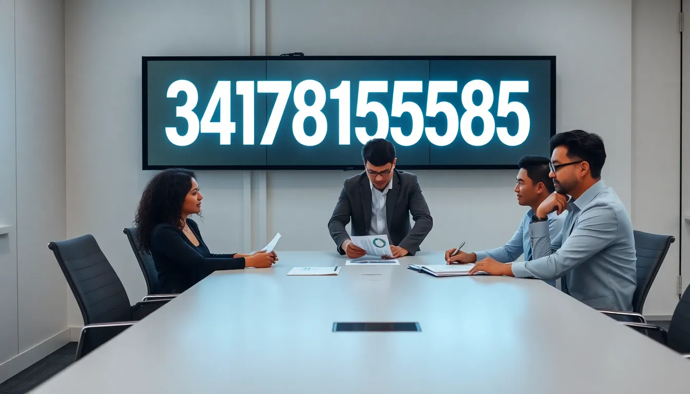 professionals discussing the significance of 3478155585 in a modern office.