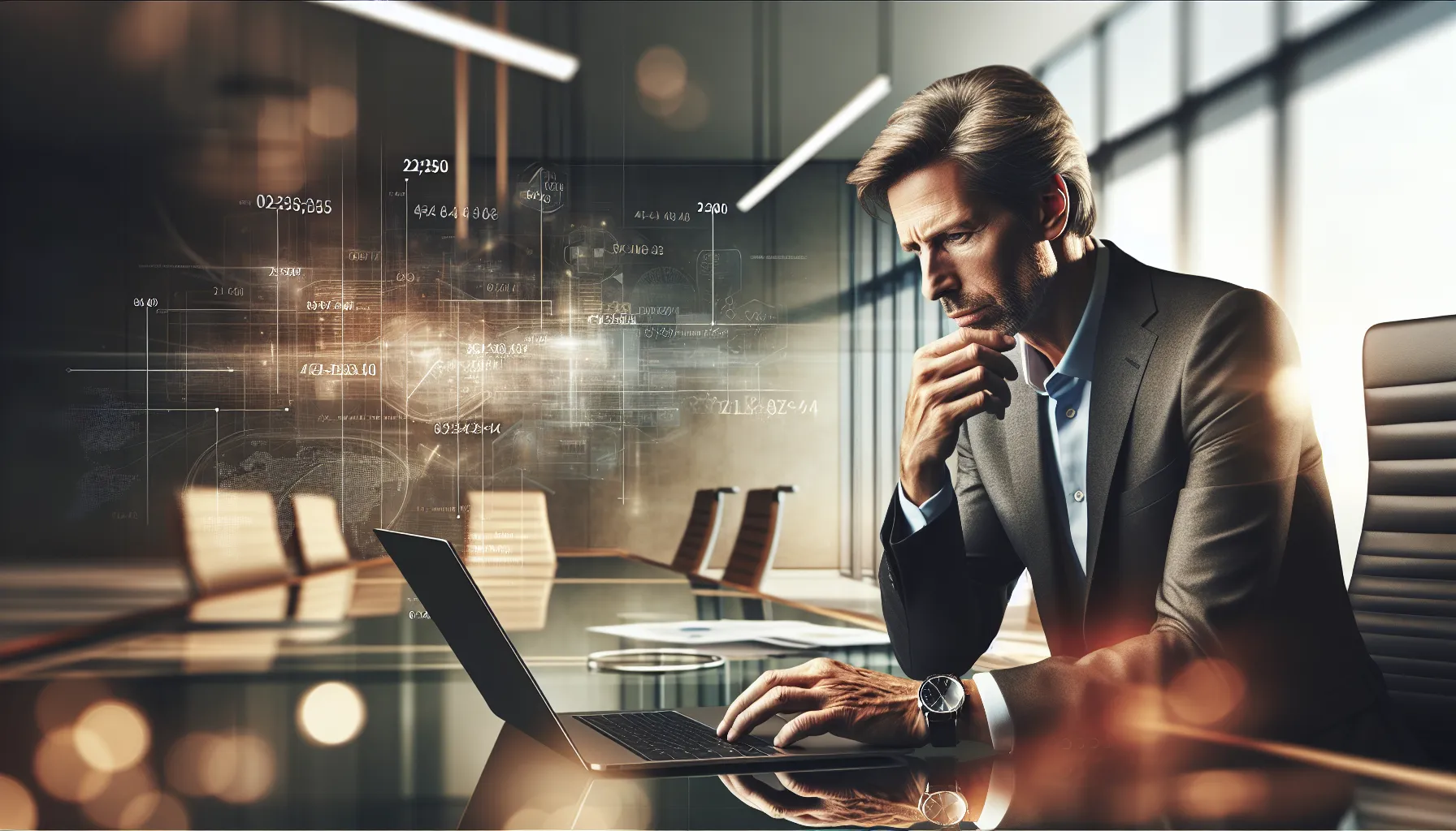 business professional analyzing data about phone number significance.