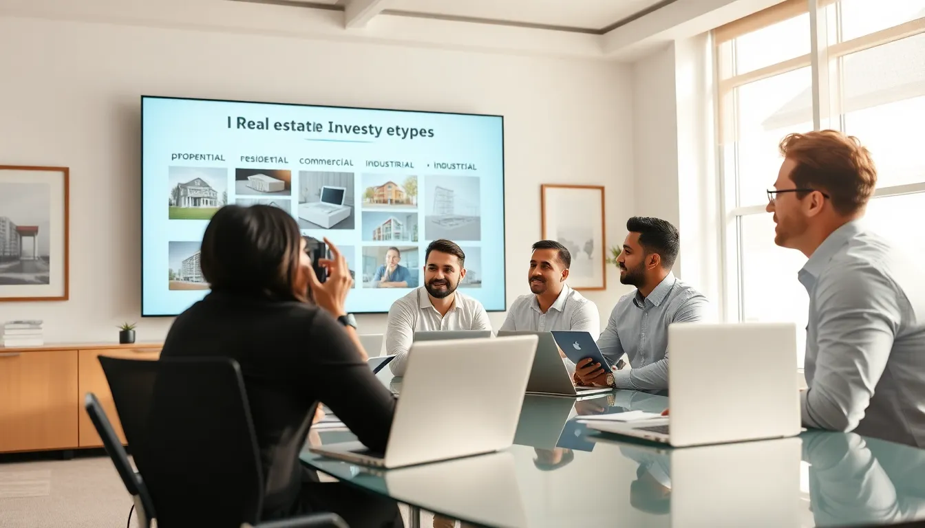 diverse professionals in a training session on real estate investing.