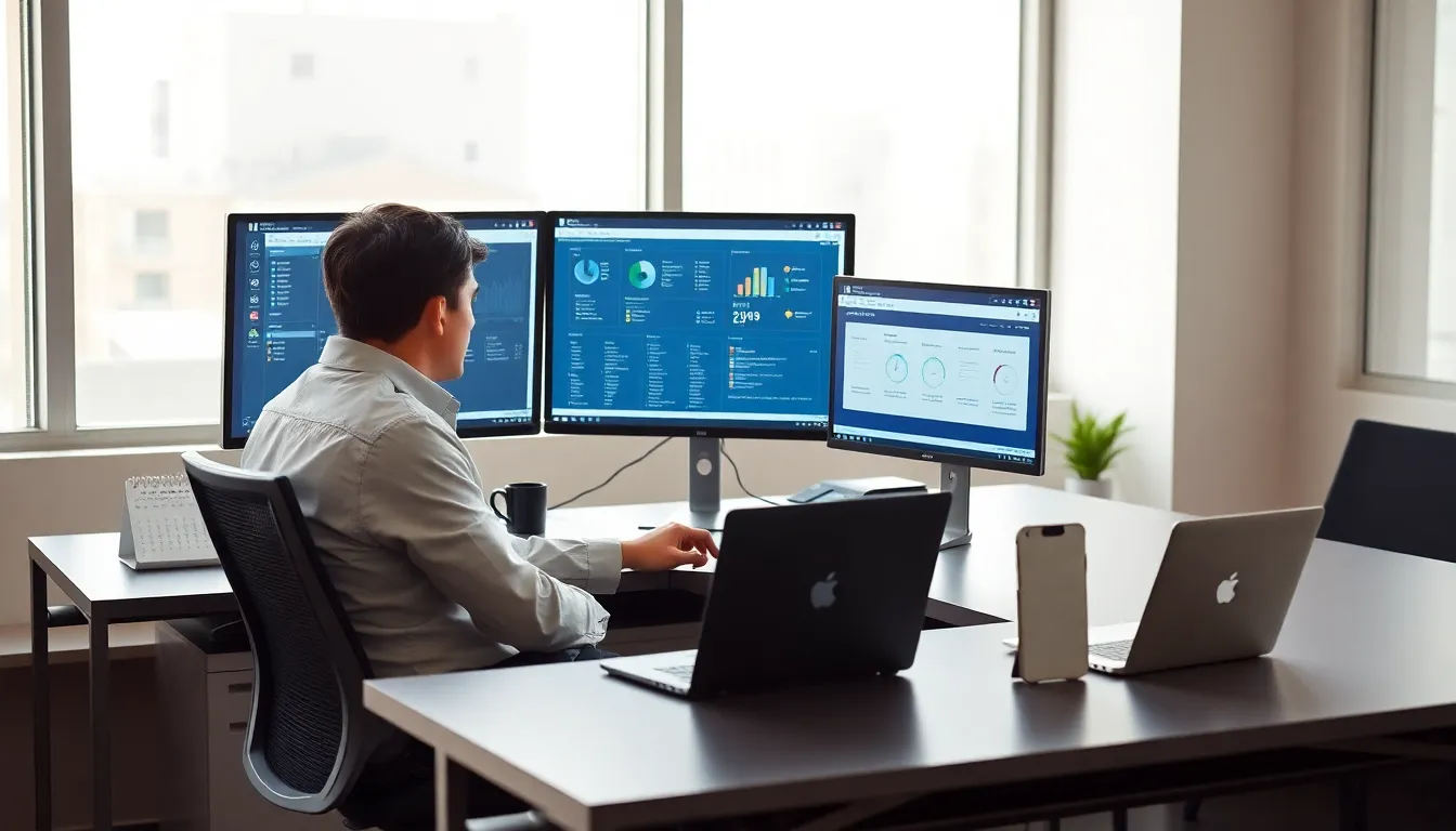 professional using Bobfusdie7.9 software in a modern office.