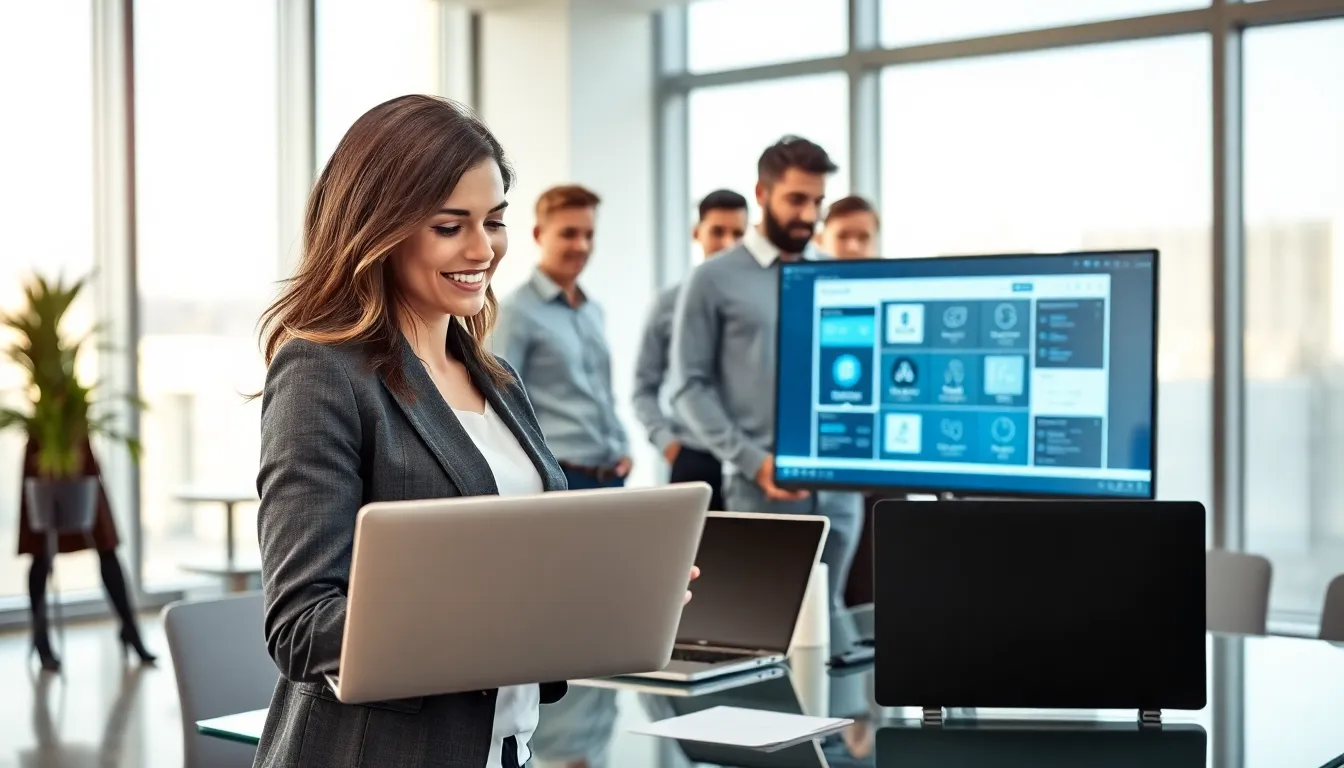diverse professionals collaborating in a modern office setting.