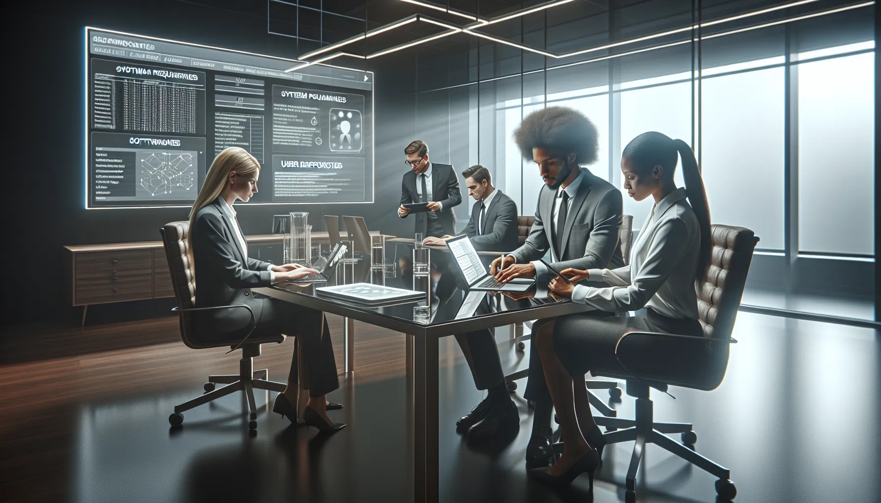 diverse team troubleshooting software issues in an office setting.