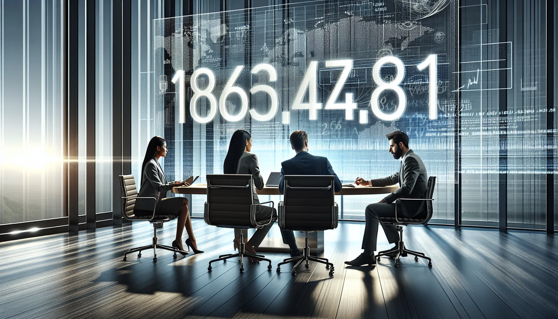 professionals discussing the significance of the number 18662348271 in an office.