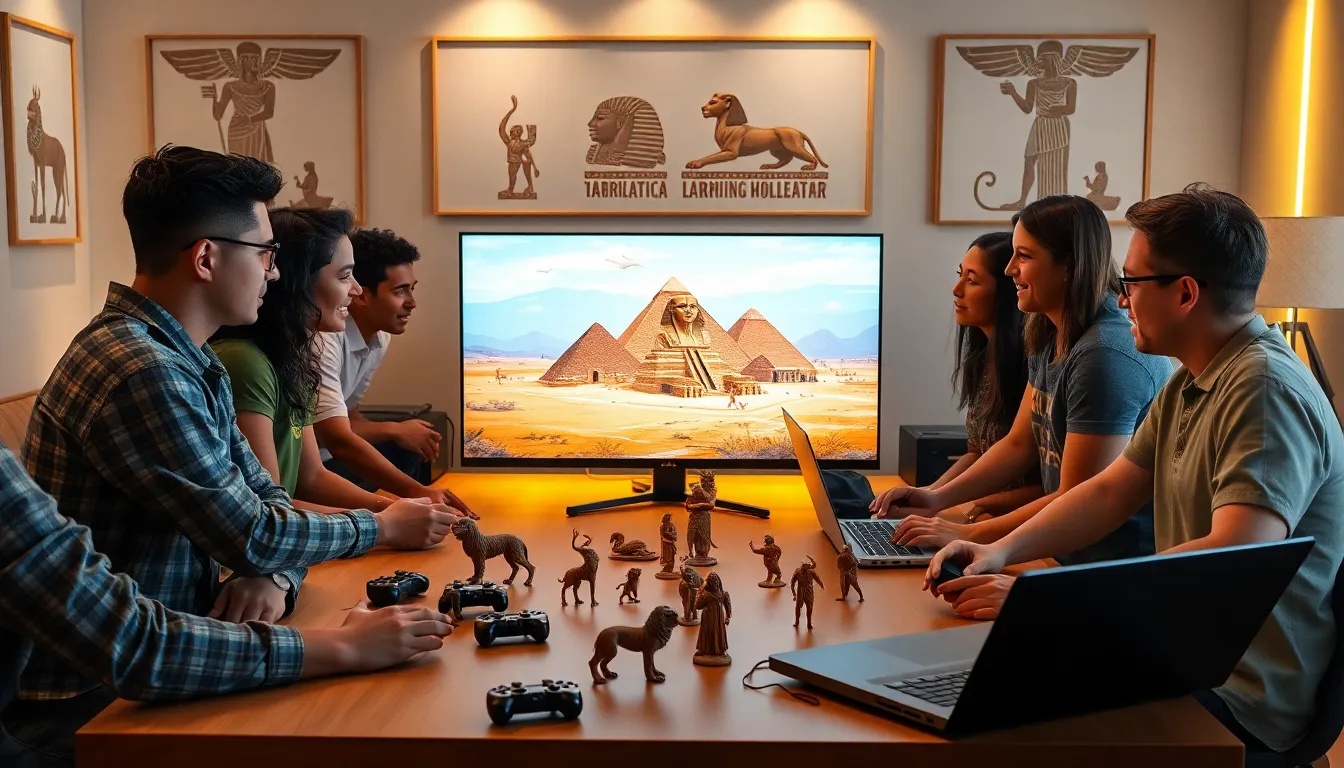 gamers discussing a game set in ancient Egypt.