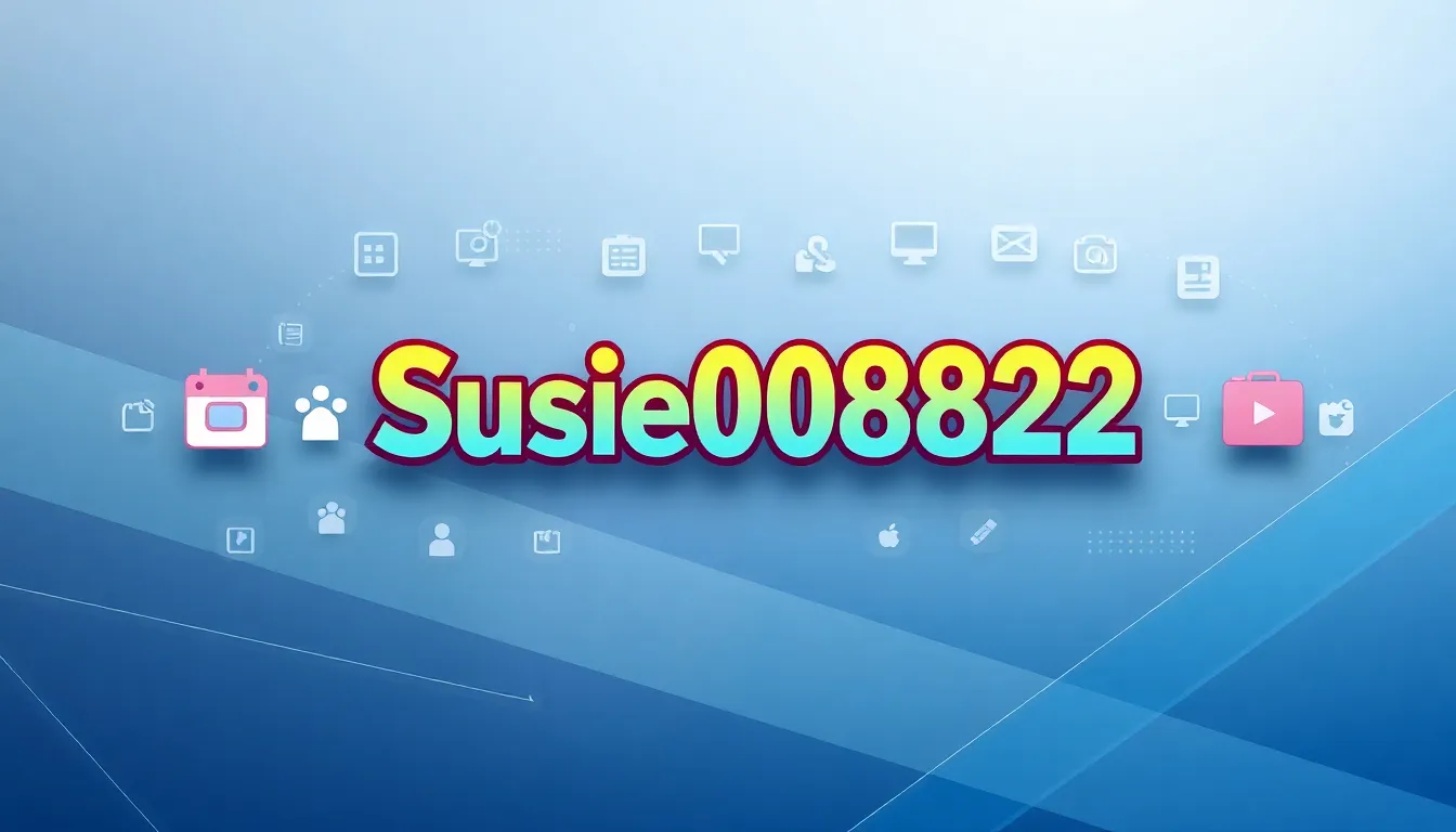 Artwork representing the evolution of the username Susie00822.