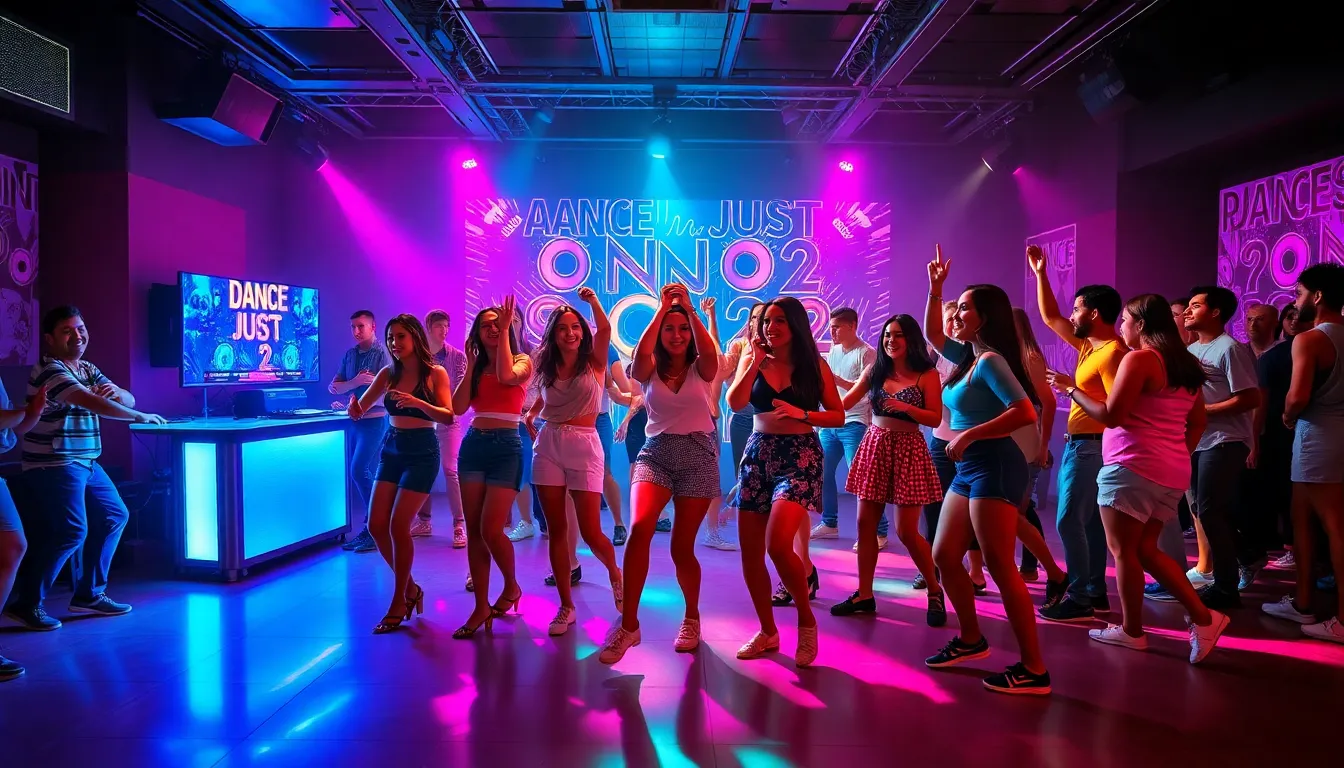 a diverse group enjoying dance music in a vibrant club scene