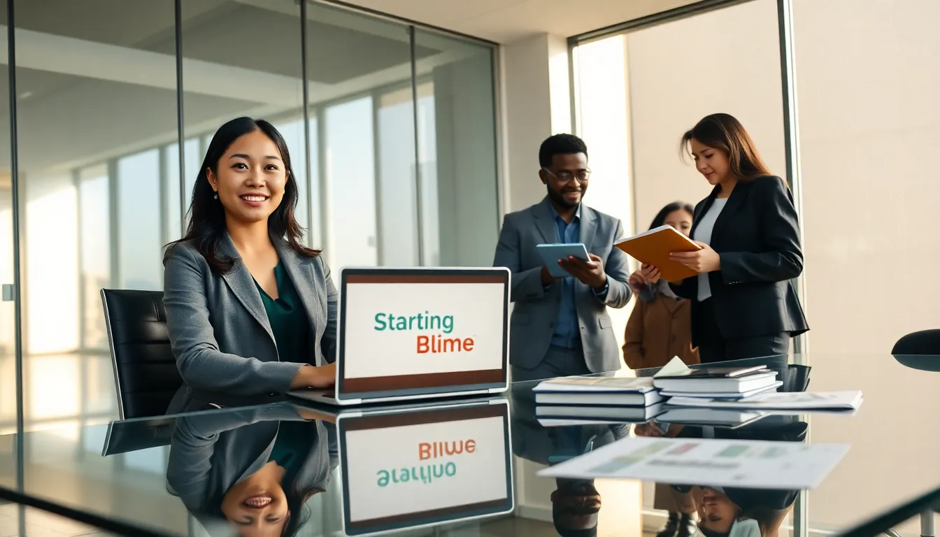 diverse group learning together in a modern office.