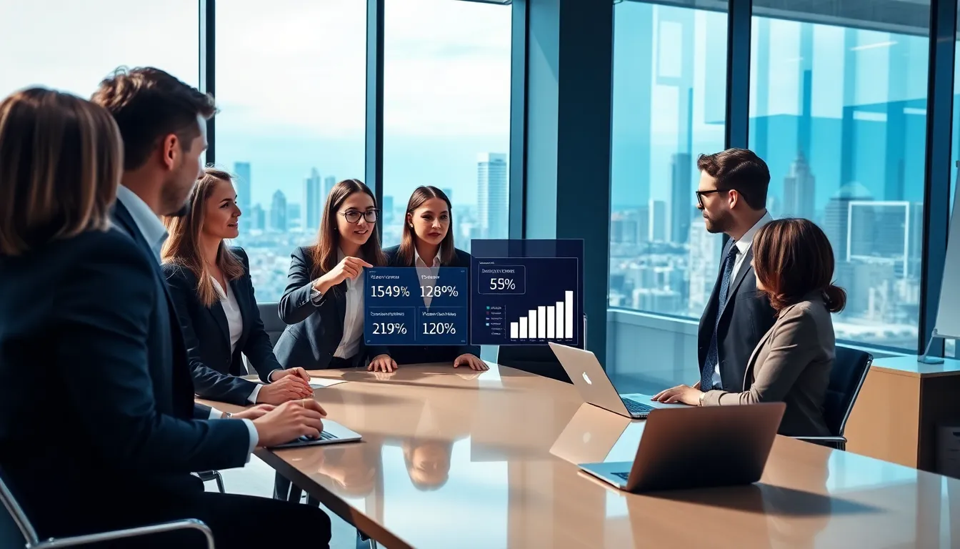 diverse business team collaborating in a modern office.
