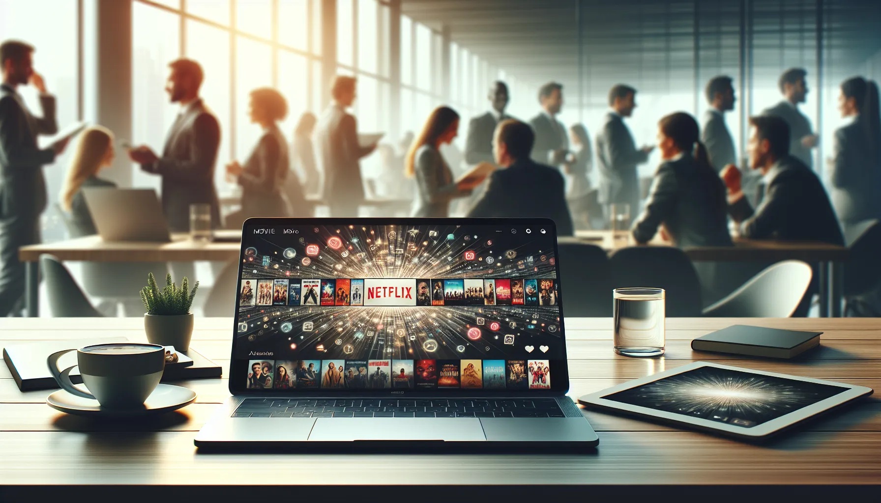 modern workspace with devices showcasing Tamilprint Mob.Com features.