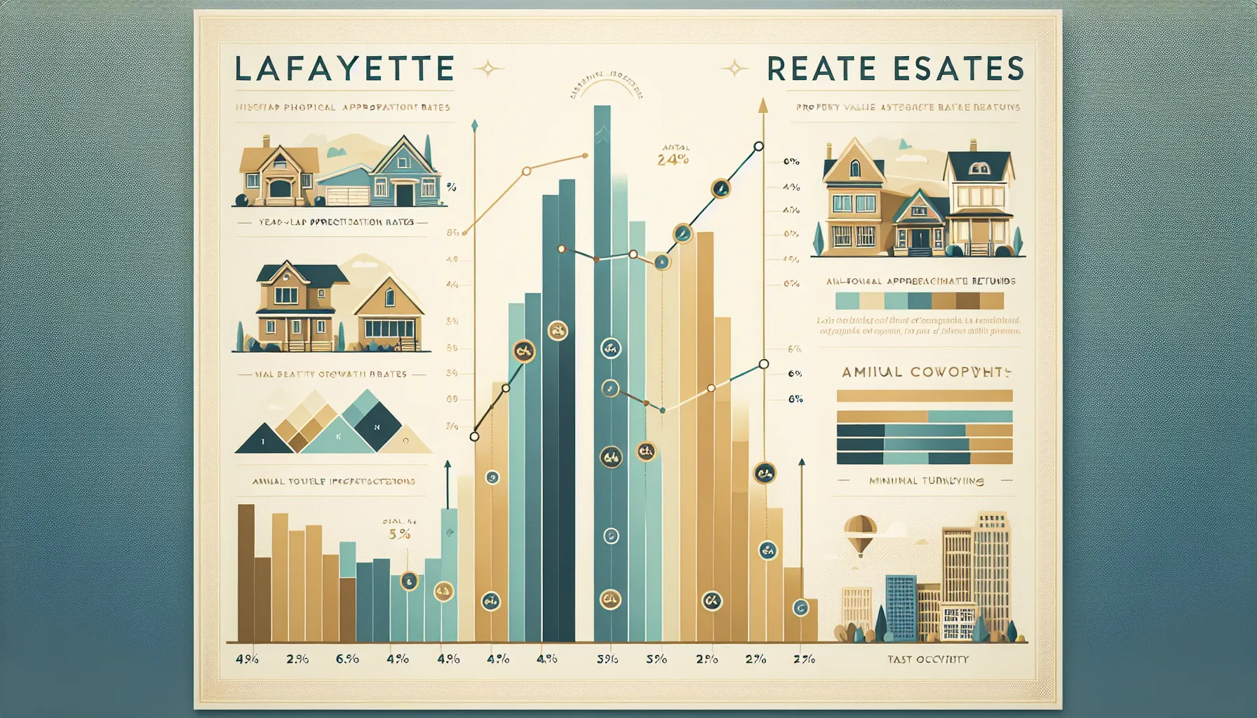 infographic showing Lafayette real estate value growth and stable rental occupancy
