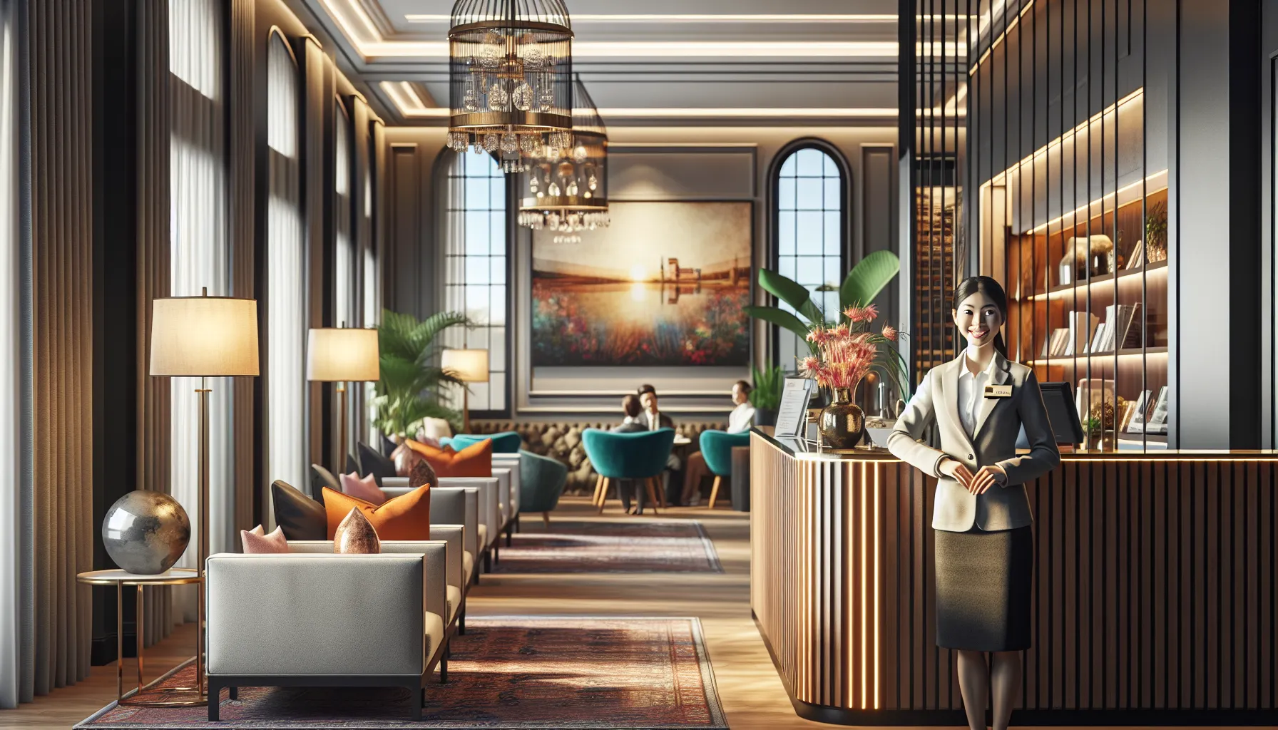 stylish hotel lobby representing Italian hospitality and accommodation options.