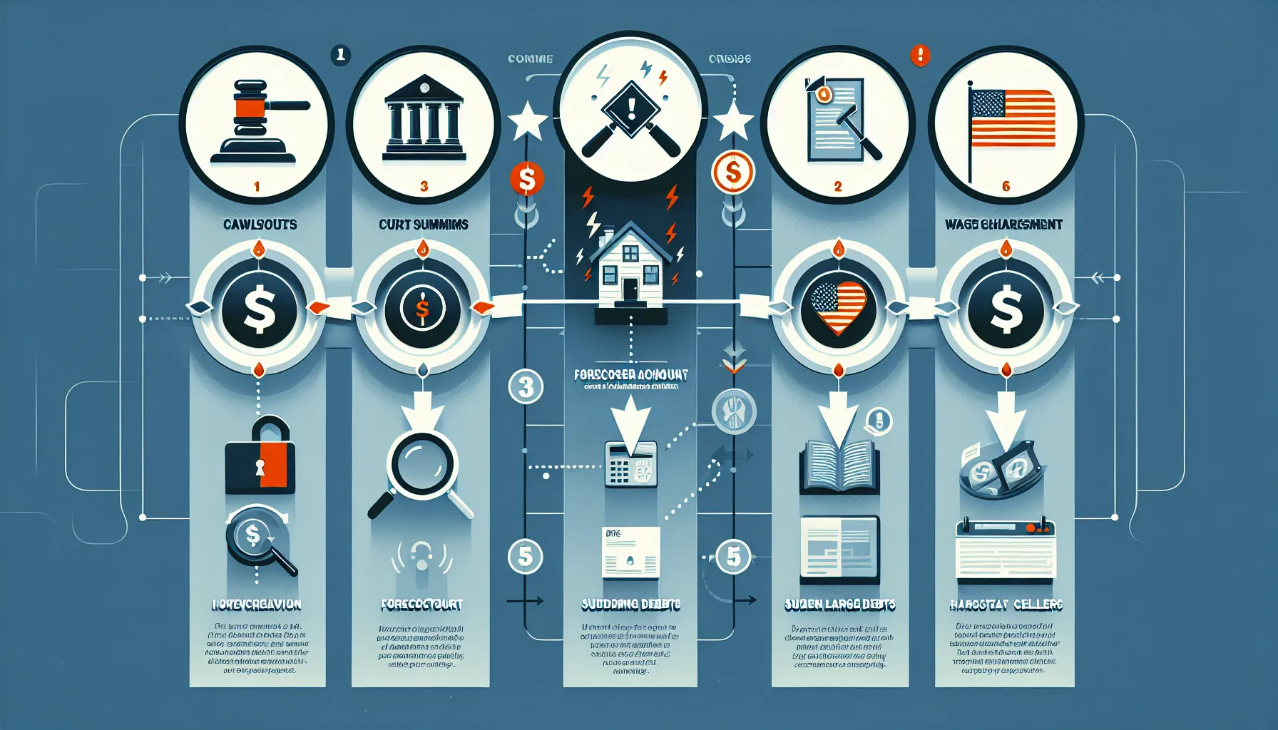 flowchart showing urgent debt crisis signs needing legal help