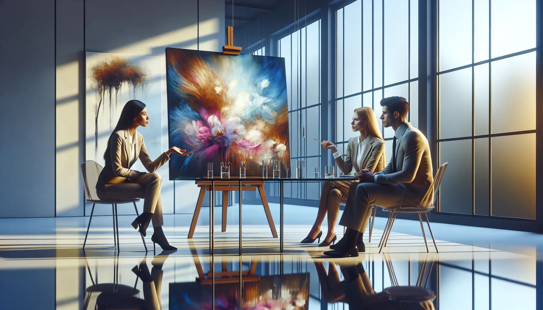 professionals discussing the emotional impact of highlights in art.