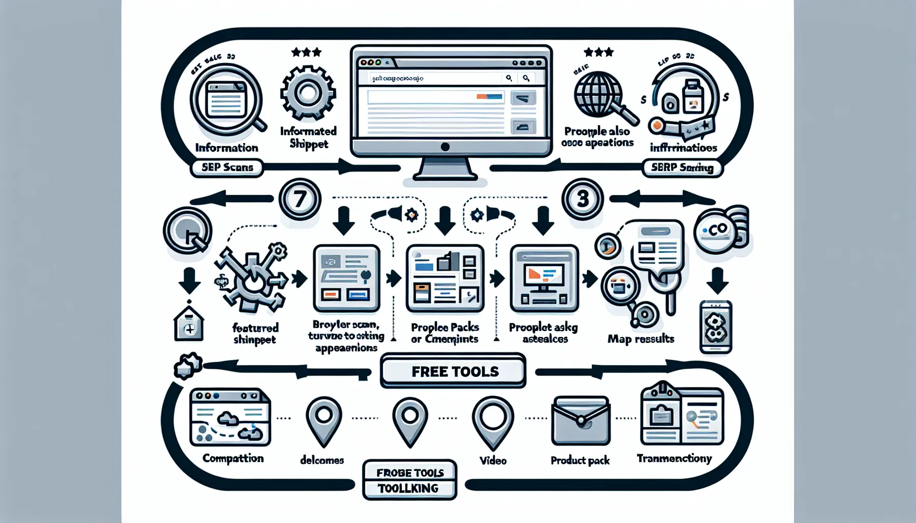 UK SERP intent-to-action flow using free SEO tools and local elements.