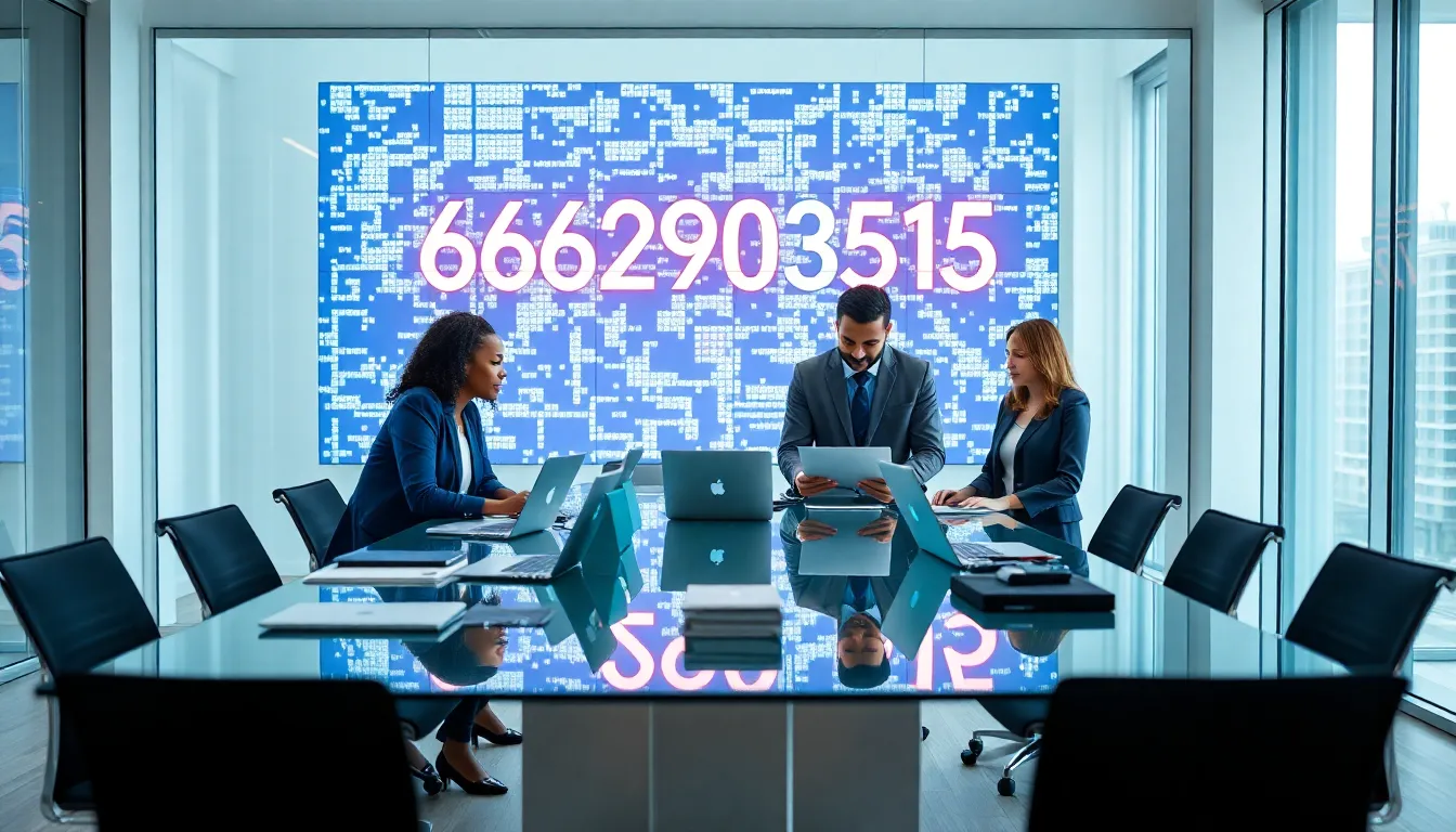 diverse team collaborating in a modern workspace about data management.