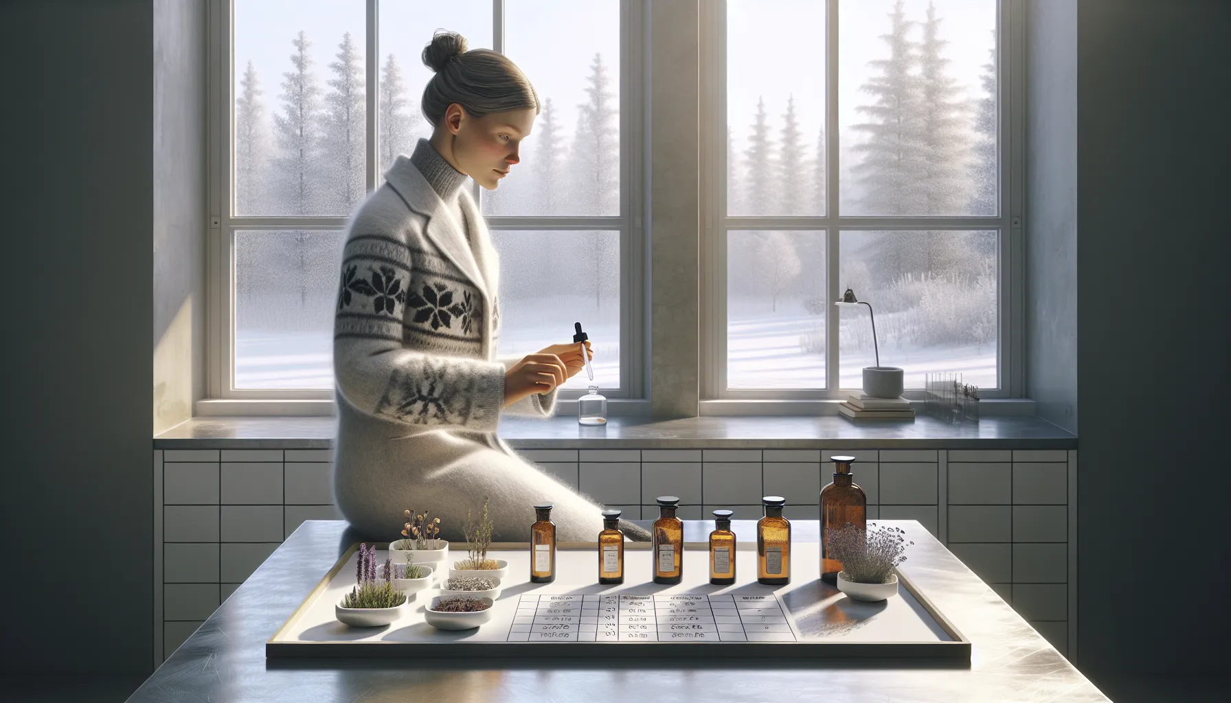 Urtemedisiner mot stress: virker de virkelig? 3 Norwegian researcher examining stress-relief herbs with placebo and mixed-results charts.