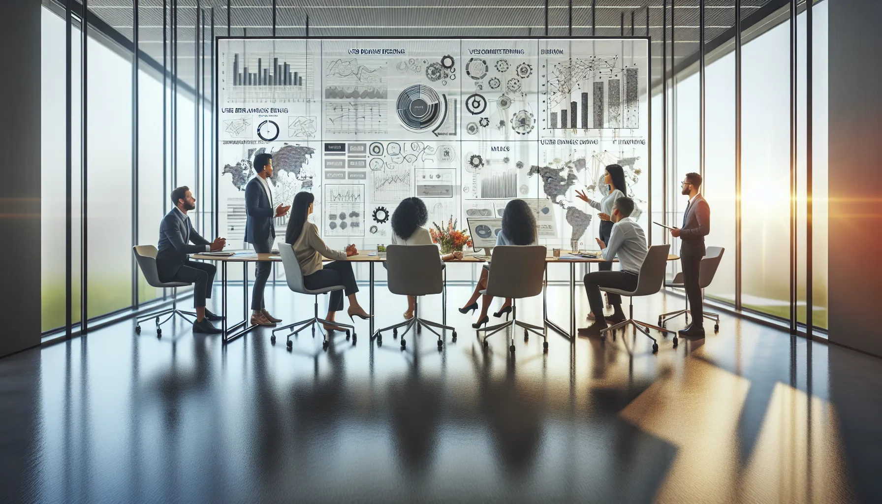 diverse team collaborating on cbofeos components in a modern office.