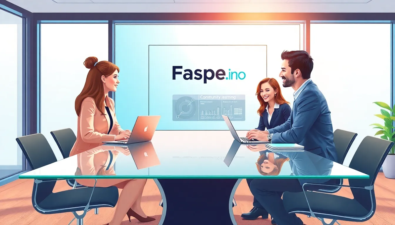 diverse team discussing knowledge-sharing in a modern office.