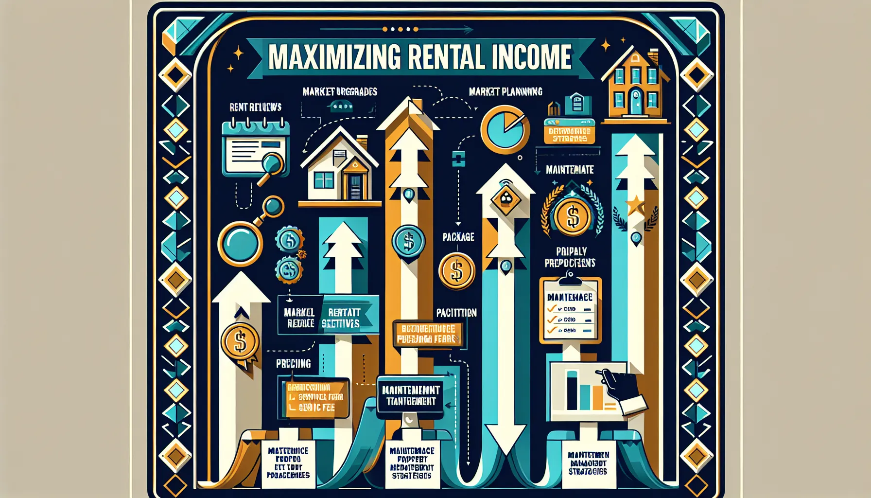 diagram of Lafayette rental profit optimization steps with regional elements