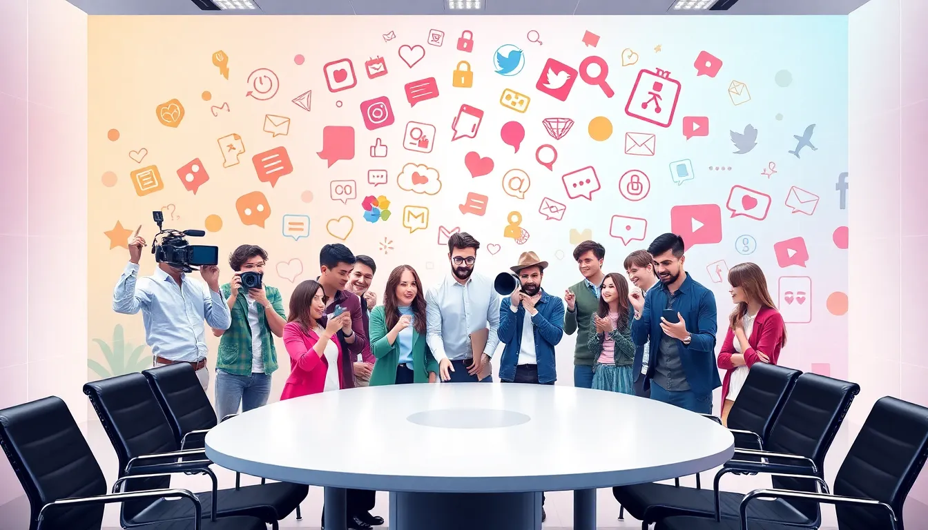 diverse influencers in a creative workspace celebrating the term Ебалоово.