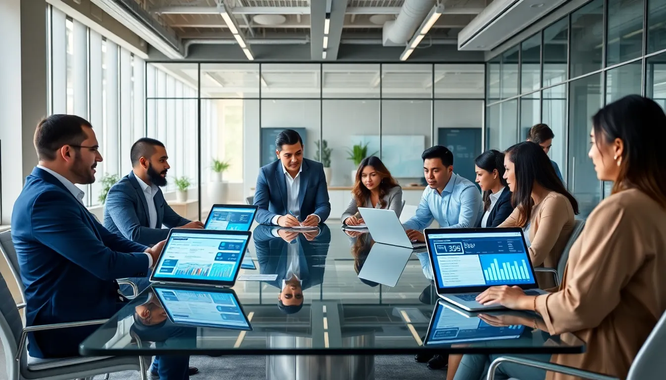 diverse team collaborating in a modern office for Suhmoraes706.