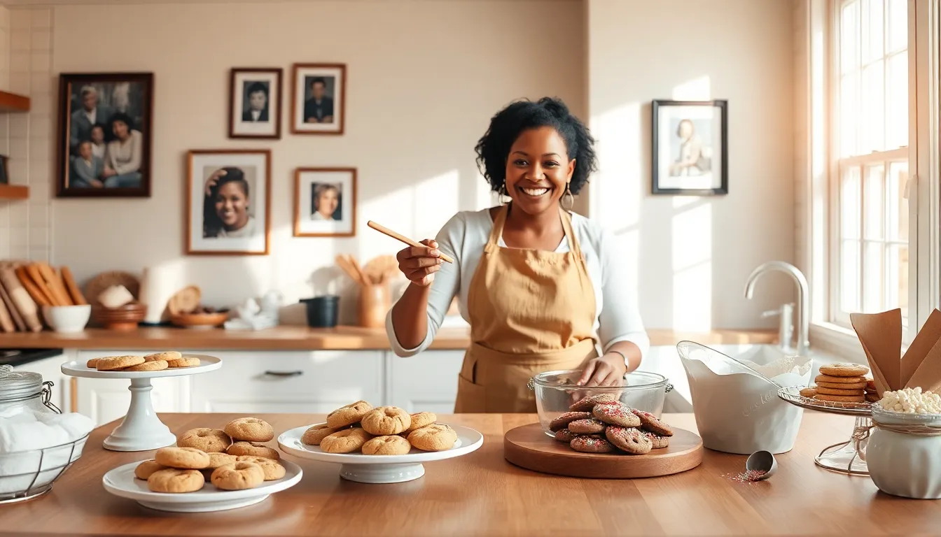 Mary Jackson baking cookies in a warm, inviting kitchen.
