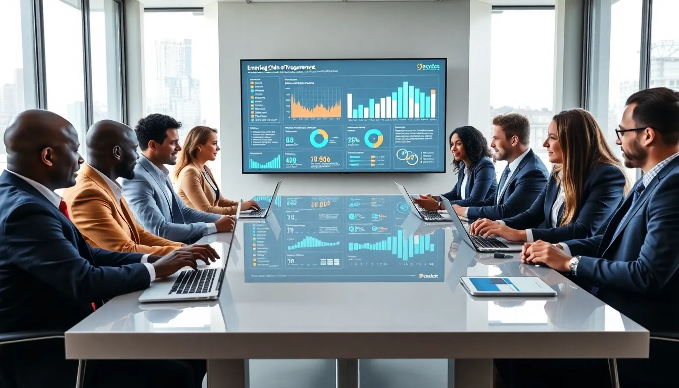 diverse team discussing emerging technologies in a modern office.