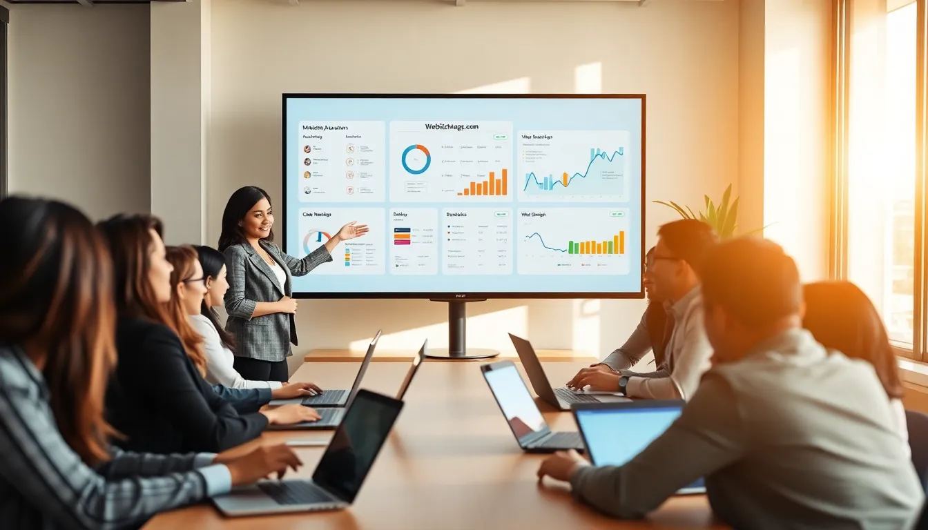 diverse professionals collaborating on software solutions in a modern office.