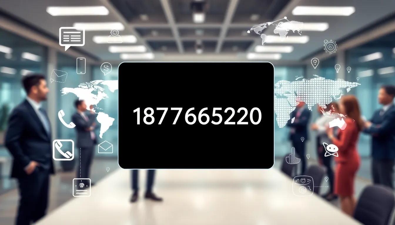 digital display of the number 18777665220 in a professional setting.