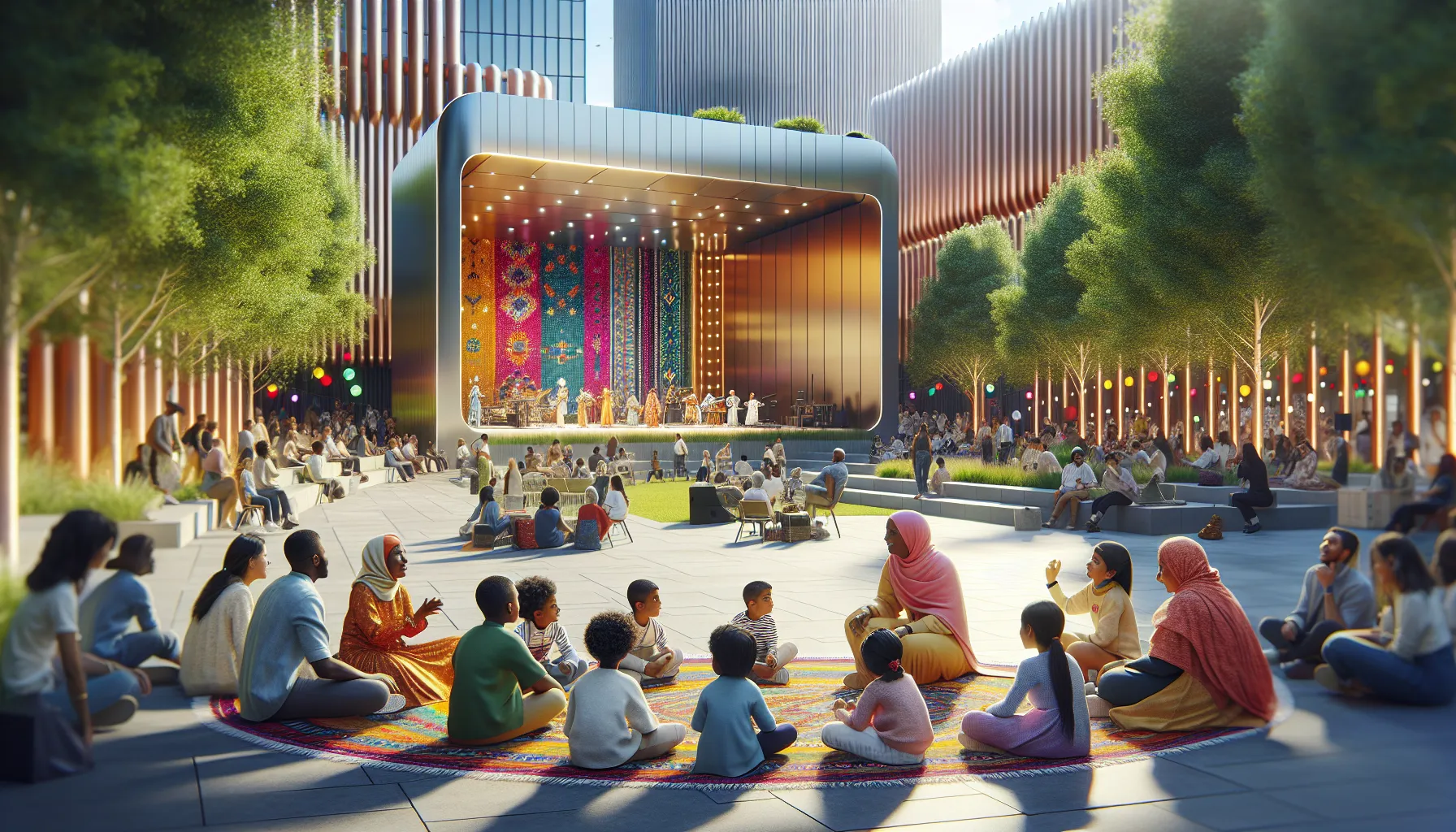 diverse community celebrating Qpibandee in a park setting.