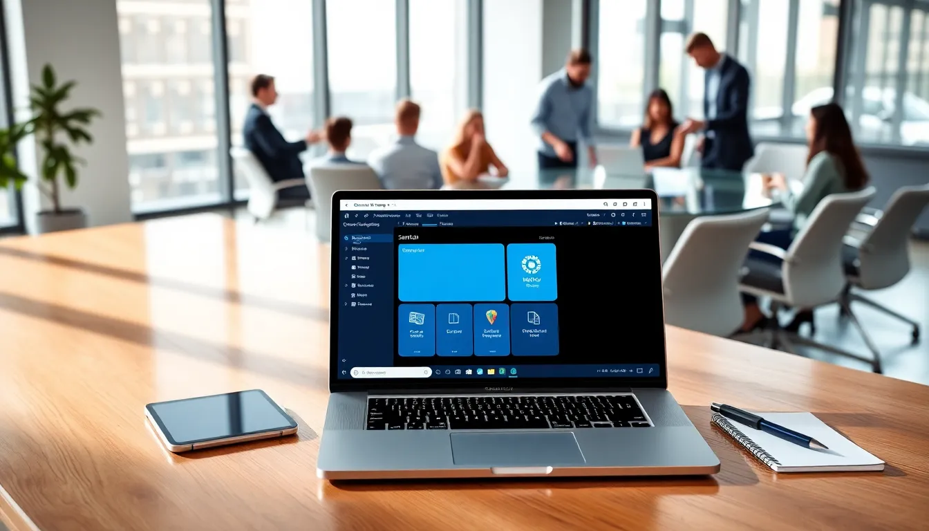 Sen3dkol software interface on a laptop in a modern office.