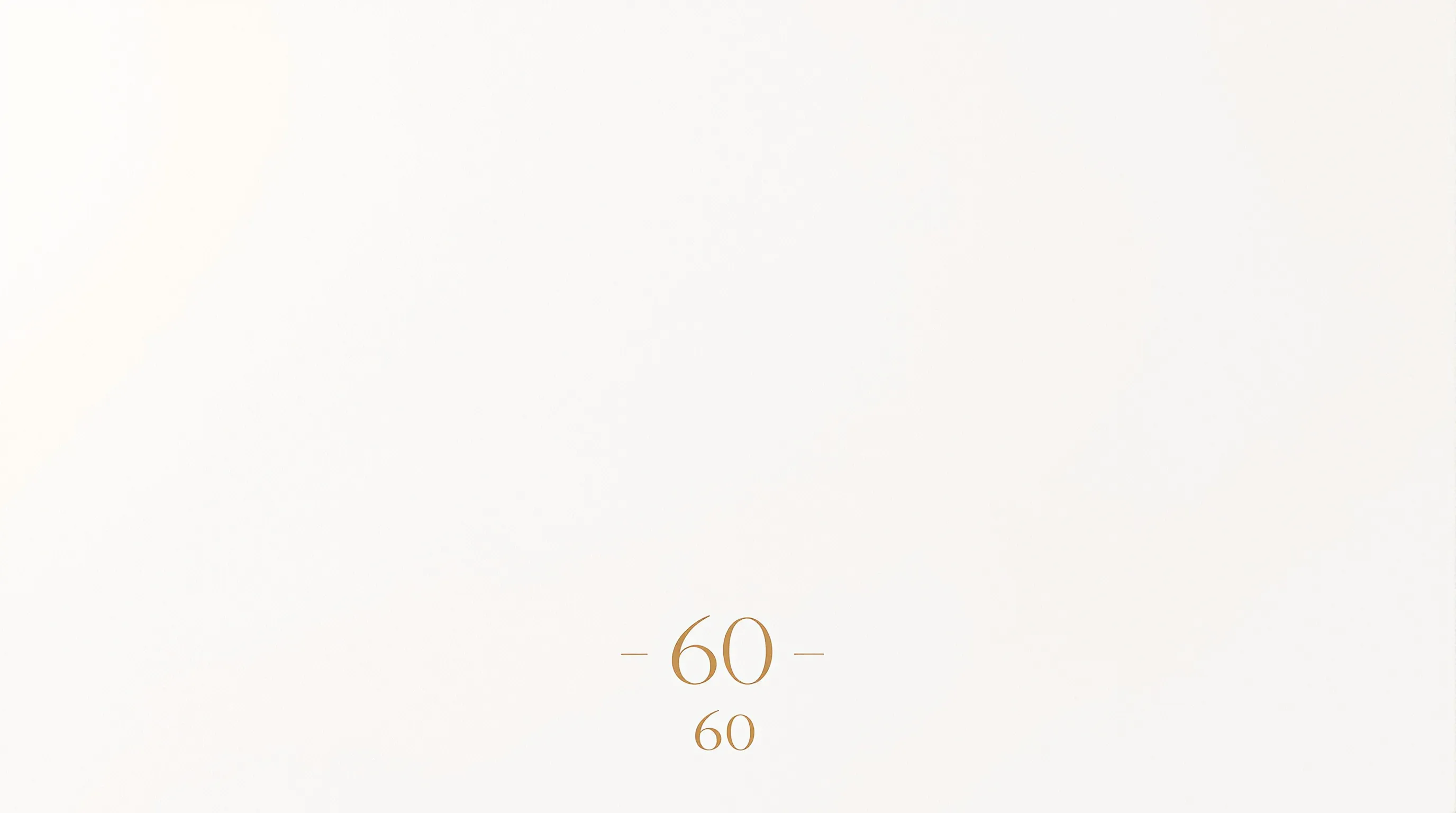 Minimalist silhouette of grandmother with flower and number 60 on white background.