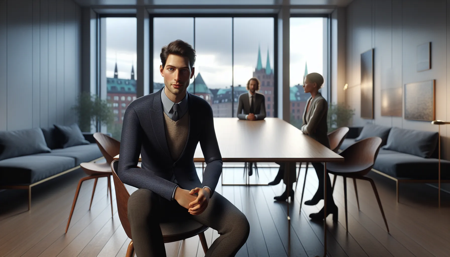 Slik bruker du kroppsspråk for å oppnå bedre avtaler 2 Norsk forhandler med åpent kroppsspråk bygger tillit i et moderne møterom.