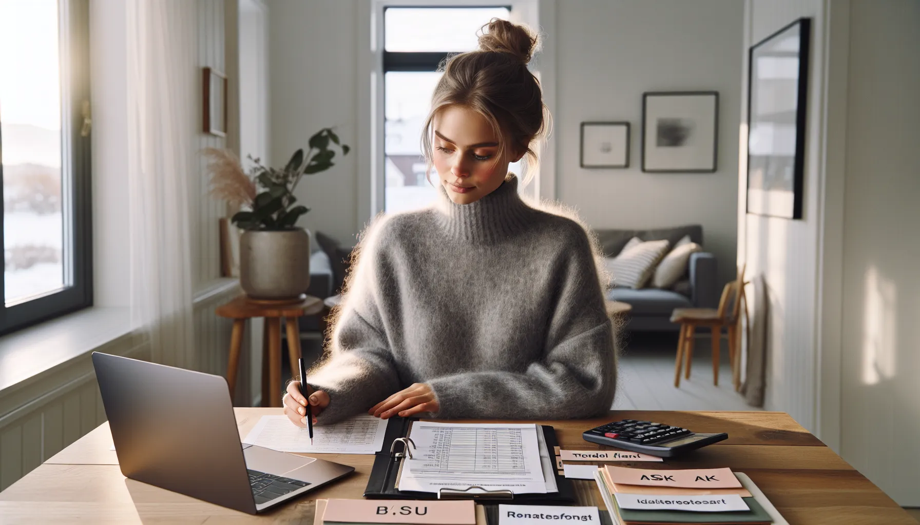 Young norwegian planning savings with bsu, ask, ips, and loan deductions.