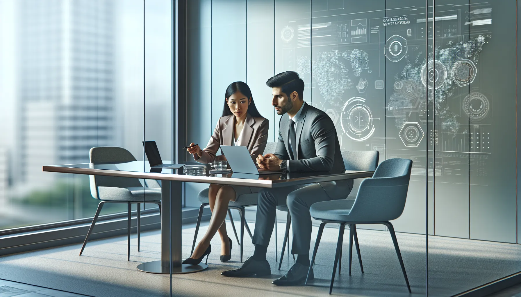 diverse team discussing data security challenges in a modern conference room.