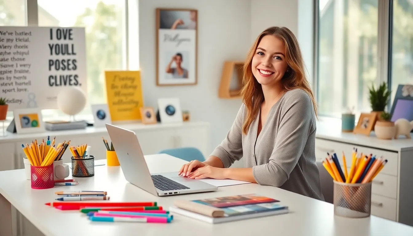 mollycharlie123 in a creative workspace, engaged in content creation.