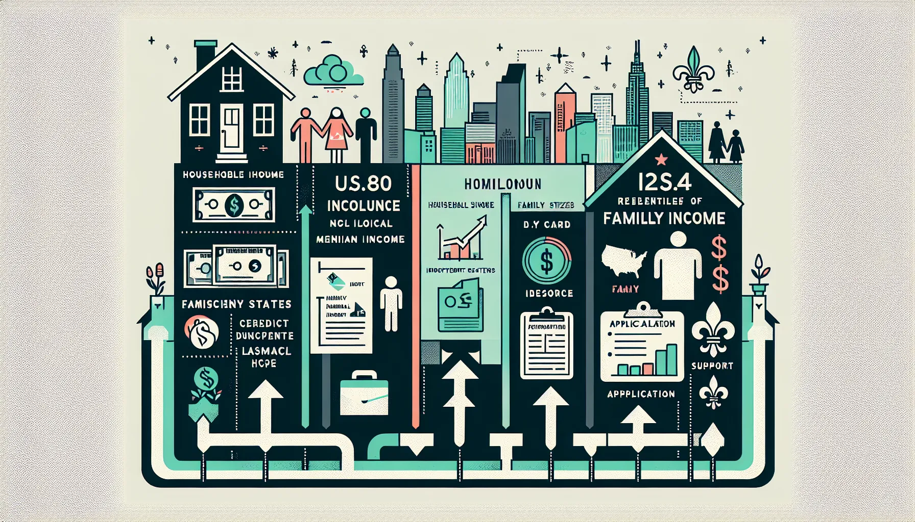 diagram showing Lafayette affordable property help eligibility criteria flow