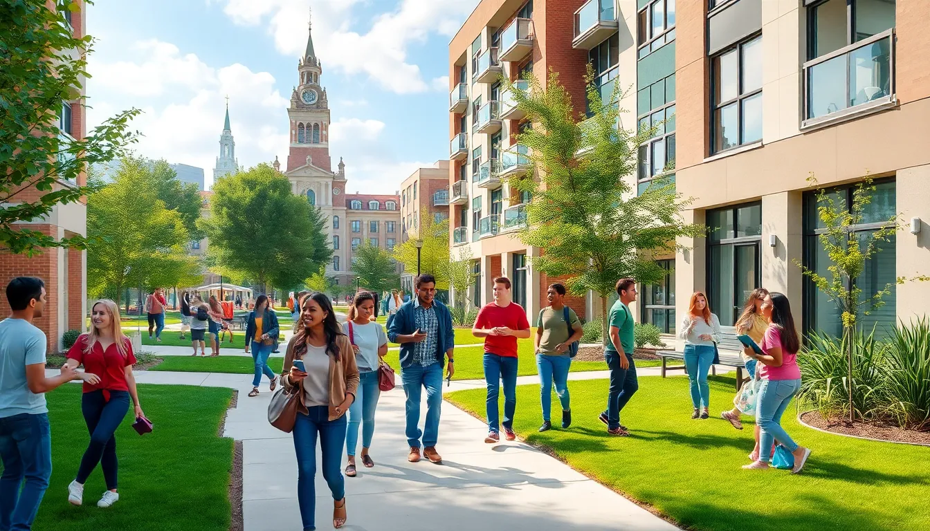 diverse students engaging in activities at Ohio State University housing.