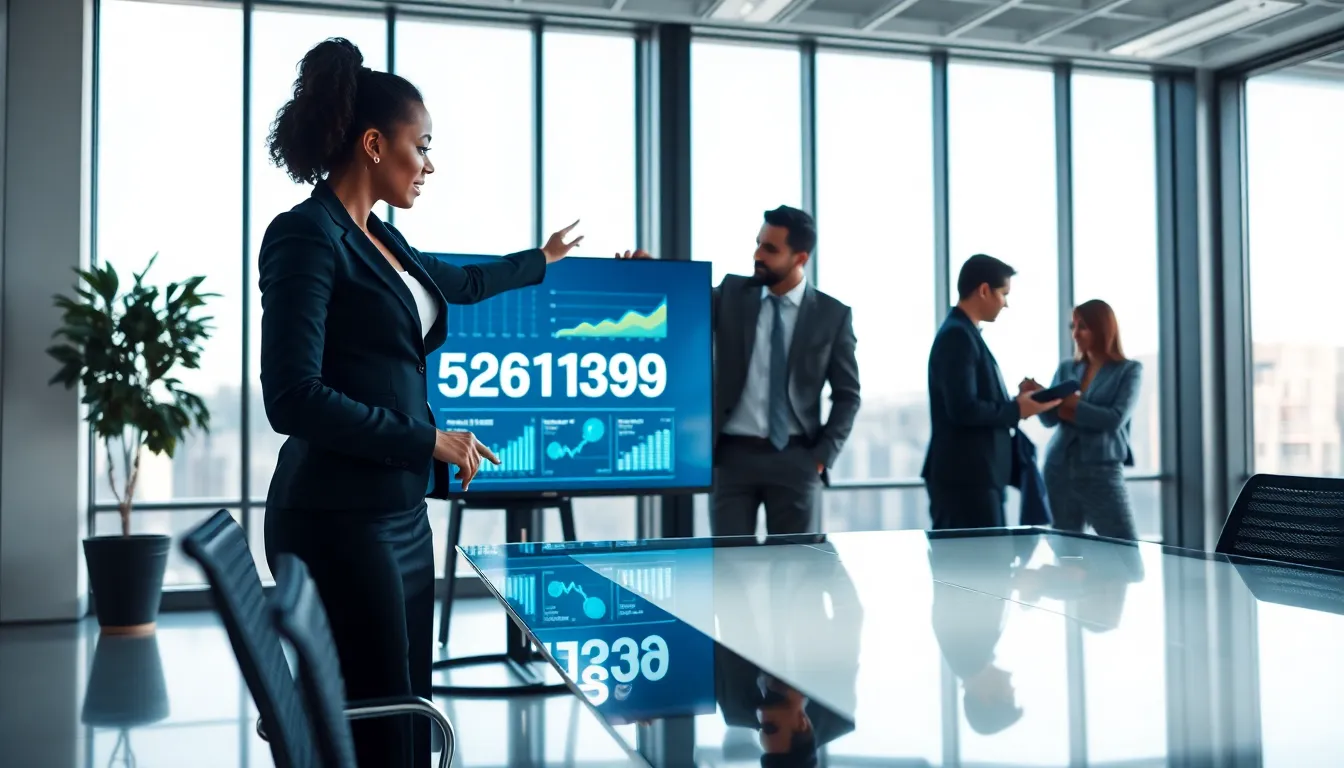 diverse professionals analyzing data in a modern office setting.